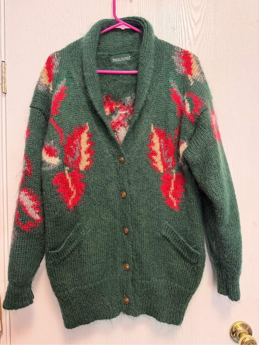 Vintage Harve Bernard  Mohair Blend Cardigan Sweater - Christmas